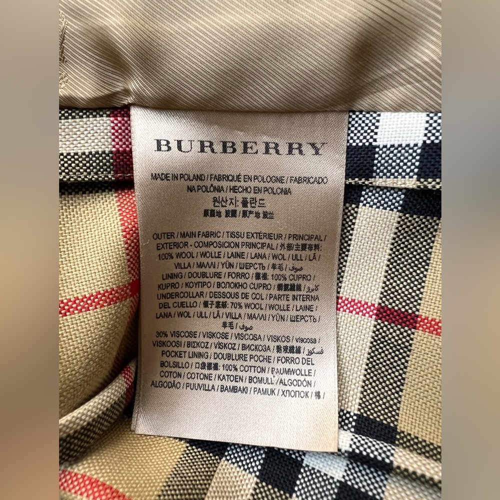 NWT Burberry Vintage Check Wool Tailored Blazer Size 2  Kylie  Jenner Suit Coat - Picture 10 of 10